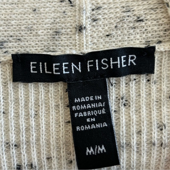 SALE Eileen Fisher Ivory Organic Cotton Cardigan  Medium - Picture 3 of 6